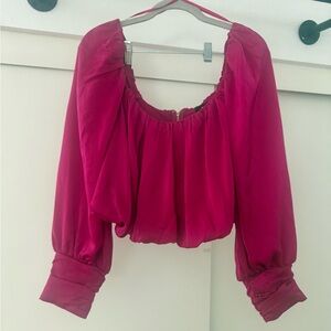 DO+BE Fuchsia Blouse with Puff Sleeves